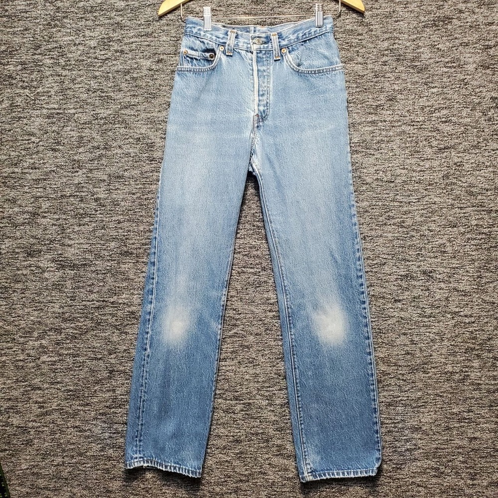 VTG USA Levi's 501 Jeans Mens W24 L29 Light Wash Button Fly High Rise Denim